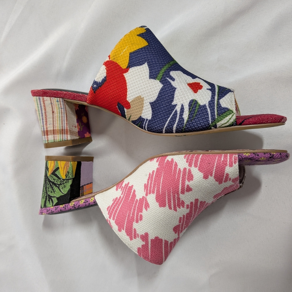 Charlotte Stone Patchwork Slide Sandals - Multico… - image 2